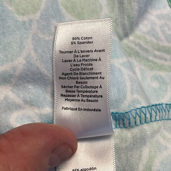 Talbots Floral Top Women XLarge Beachy Coastal Mosaic Floral Print Casual Travel - Picture 10 of 10